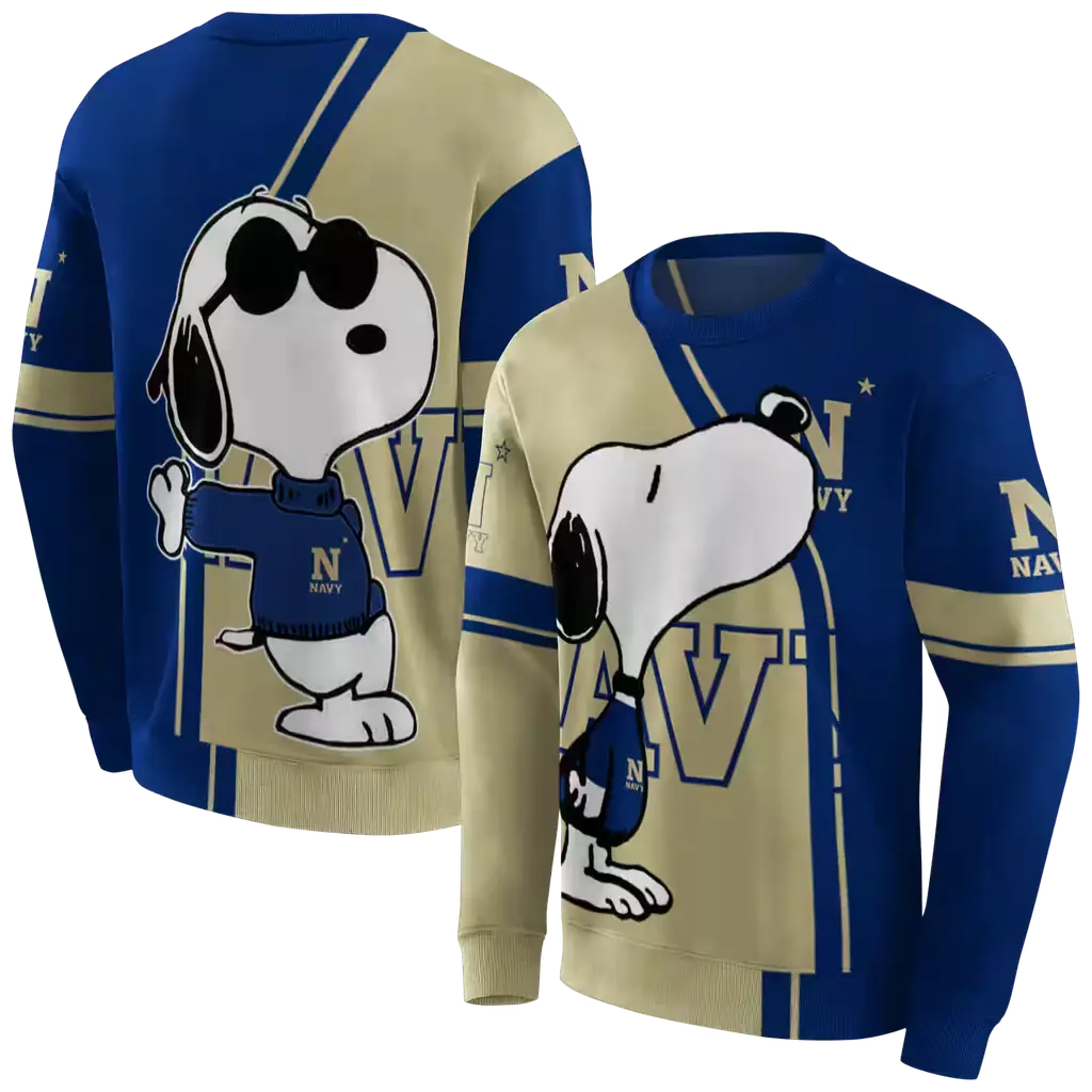 navy midshipmen playful snoopy blue hoodie premium grade navy midshipmen playful snoopy blue hoodie premium grade