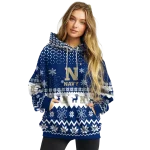 navy midshipmen reindeer motif blue hoodie best selling