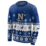 navy midshipmen reindeer motif blue hoodie best selling