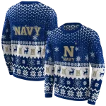 navy midshipmen reindeer motif blue hoodie best selling