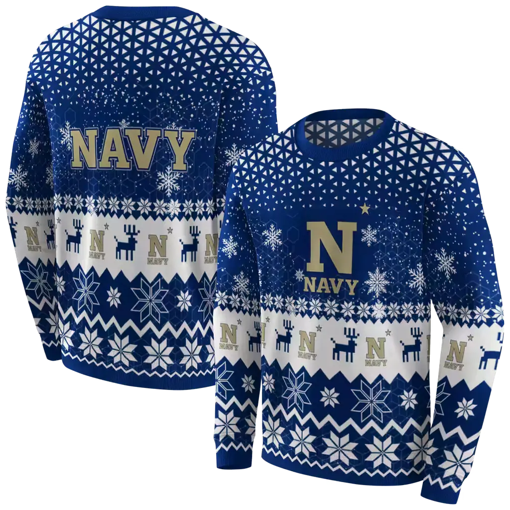 navy midshipmen reindeer motif blue hoodie premium grade navy midshipmen reindeer motif blue hoodie premium grade