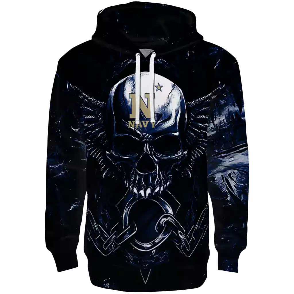 navy midshipmen skull artwork blue black hoodie best selling navy midshipmen skull artwork blue black hoodie best selling