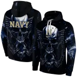 navy midshipmen skull artwork blue black hoodie best selling