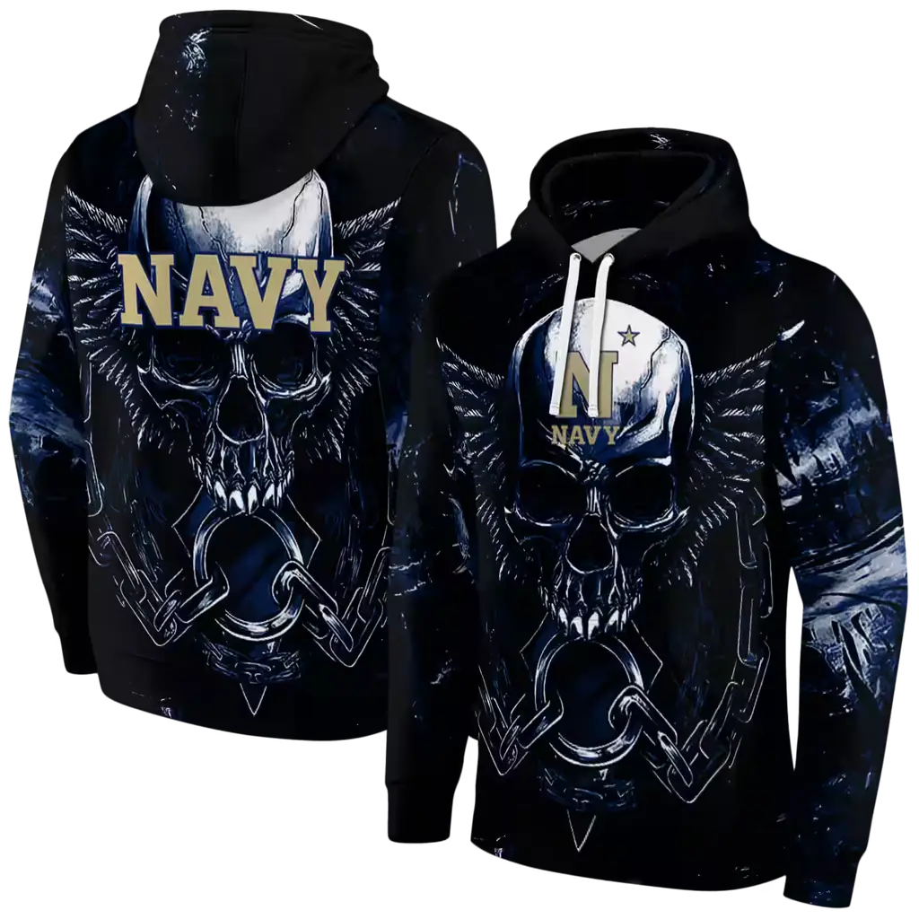navy midshipmen skull artwork blue black hoodie fashion forward navy midshipmen skull artwork blue black hoodie fashion forward