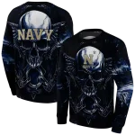 navy midshipmen skull artwork blue black hoodie best selling