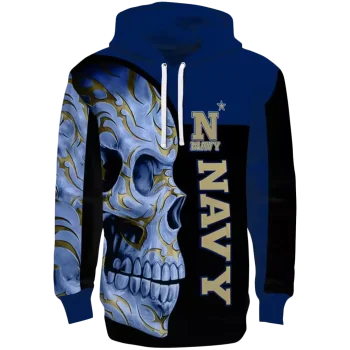 navy midshipmen skull motif blue black hoodie best selling