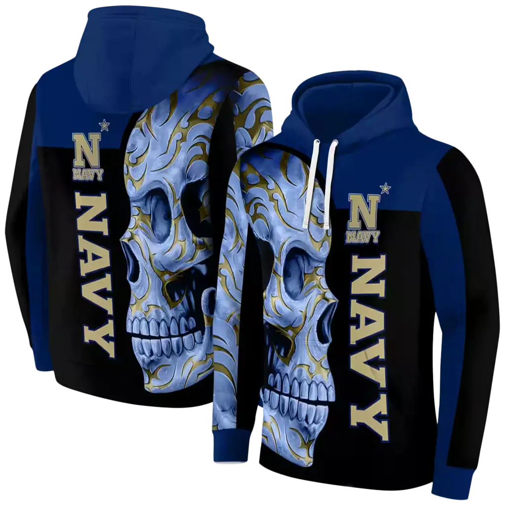 navy midshipmen skull motif blue black hoodie fashion forward navy midshipmen skull motif blue black hoodie fashion forward