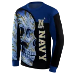 navy midshipmen skull motif blue black hoodie best selling
