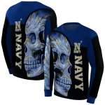 navy midshipmen skull motif blue black hoodie best selling