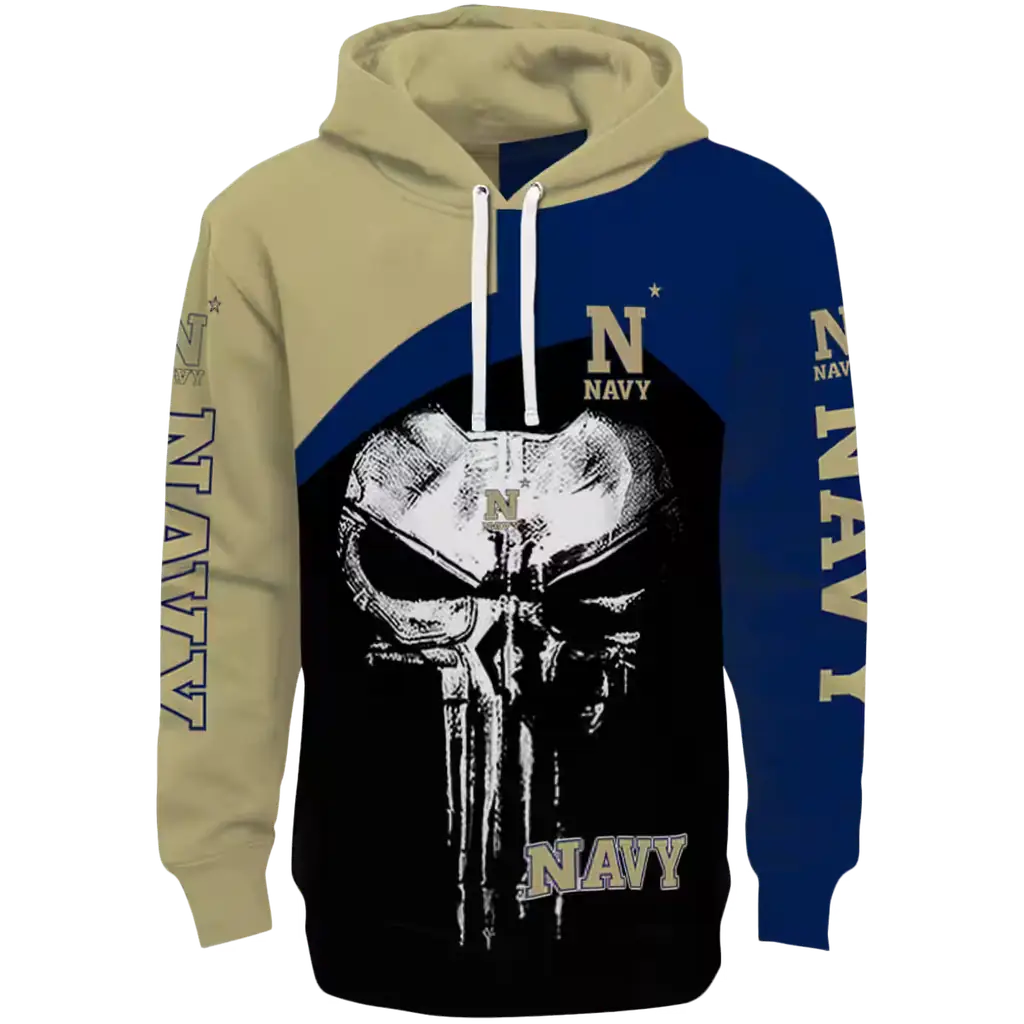 navy midshipmen skull punisher gold black hoodie best selling navy midshipmen skull punisher gold black hoodie best selling