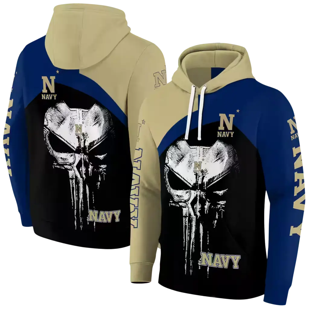 navy midshipmen skull punisher gold black hoodie fashion forward navy midshipmen skull punisher gold black hoodie fashion forward