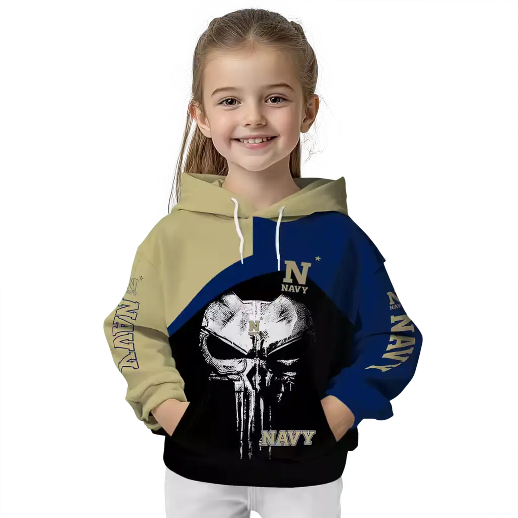 navy midshipmen skull punisher gold black hoodie top rated navy midshipmen skull punisher gold black hoodie top rated