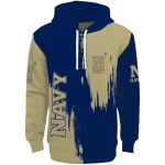 navy midshipmen splatter effect blue hoodie best selling
