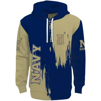 navy midshipmen splatter effect blue hoodie best selling