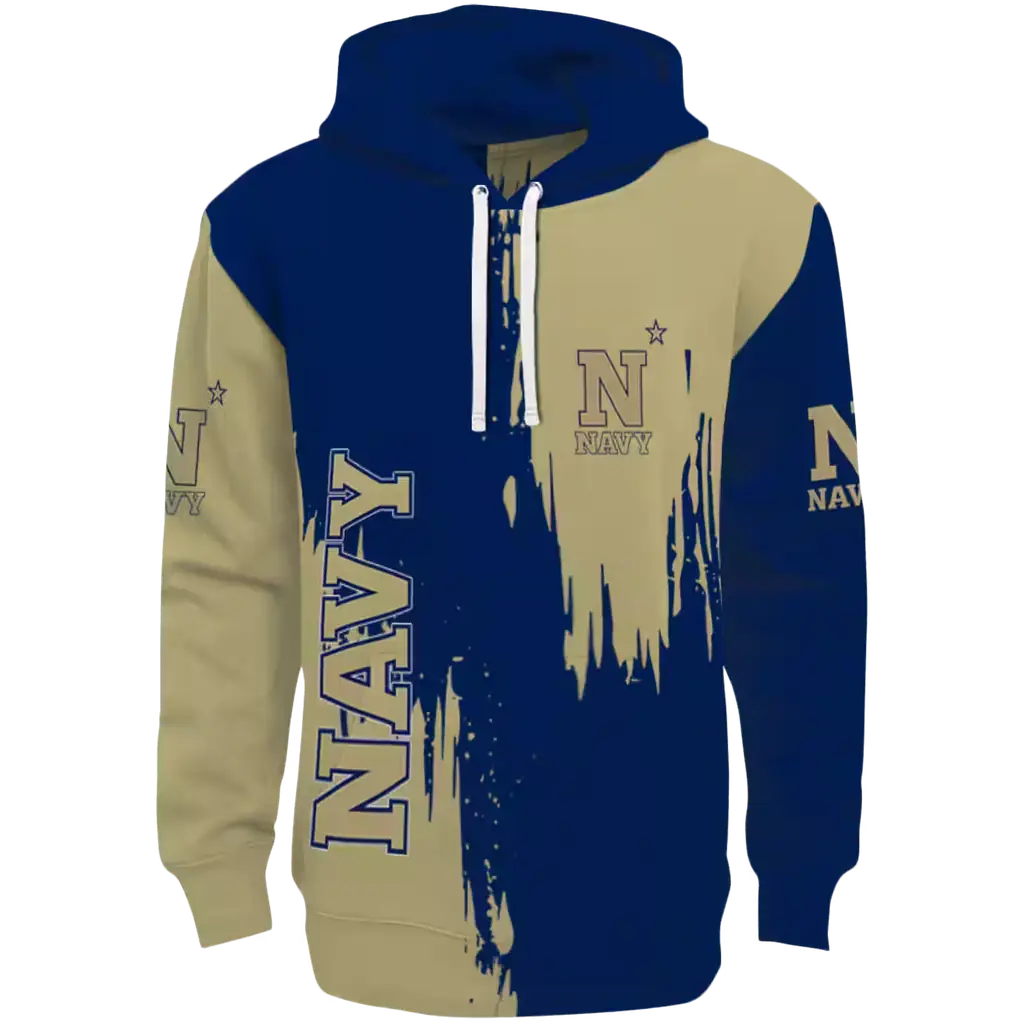 navy midshipmen splatter effect blue hoodie best selling navy midshipmen splatter effect blue hoodie best selling