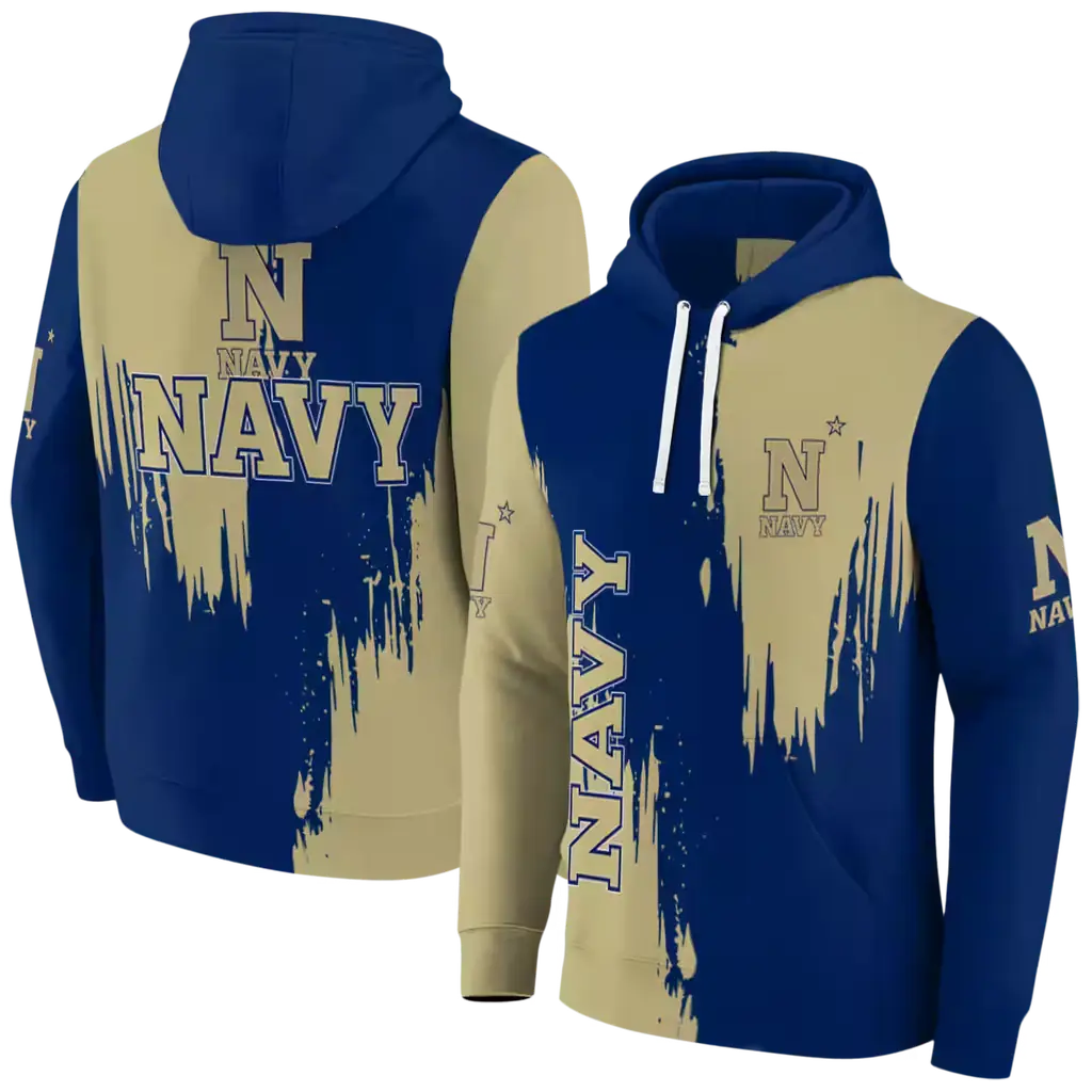 navy midshipmen splatter effect blue hoodie fashion forward navy midshipmen splatter effect blue hoodie fashion forward