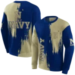 navy midshipmen splatter effect blue hoodie best selling