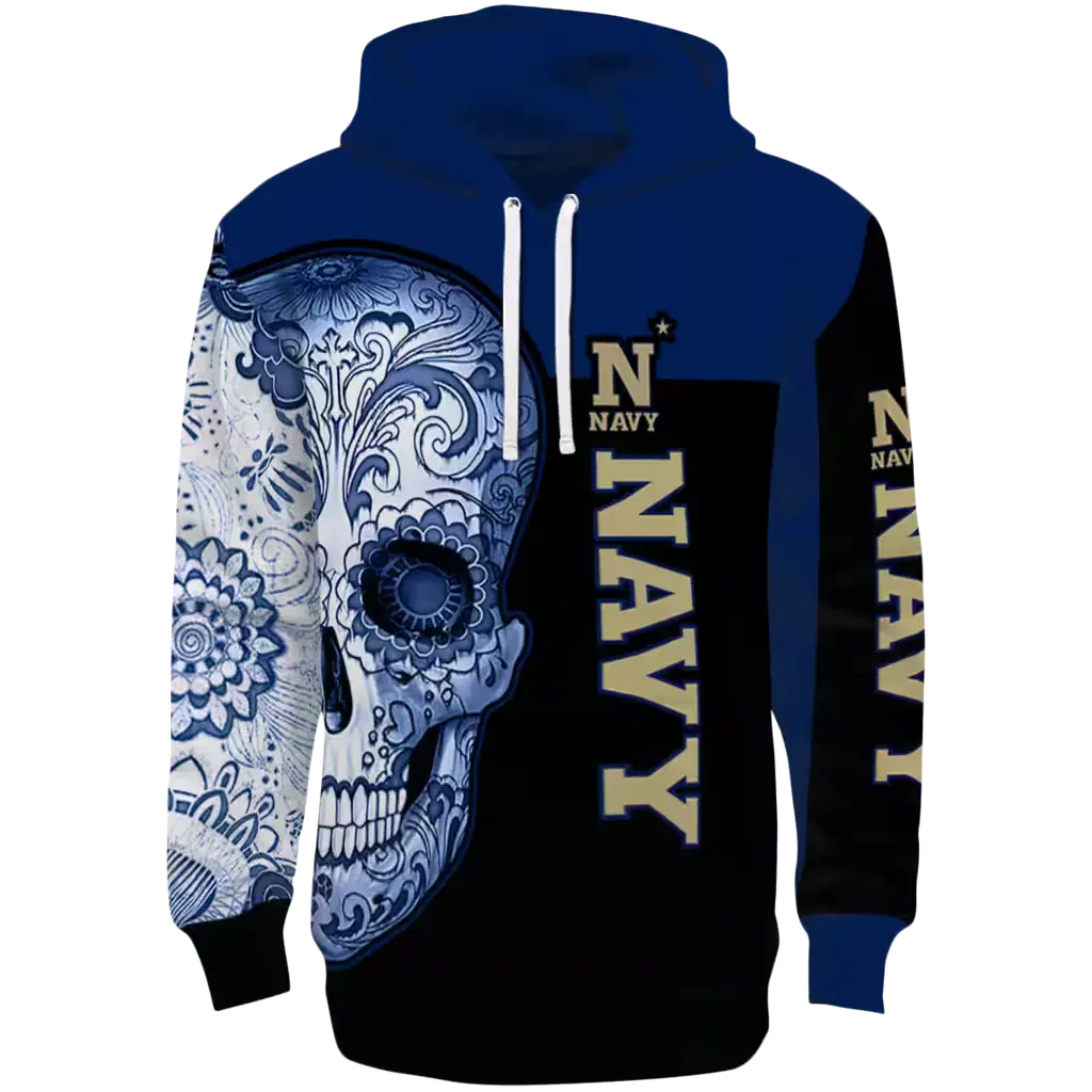 navy midshipmen sugar skull blue black hoodie best selling navy midshipmen sugar skull blue black hoodie best selling