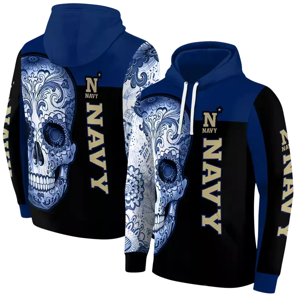 navy midshipmen sugar skull blue black hoodie fashion forward navy midshipmen sugar skull blue black hoodie fashion forward