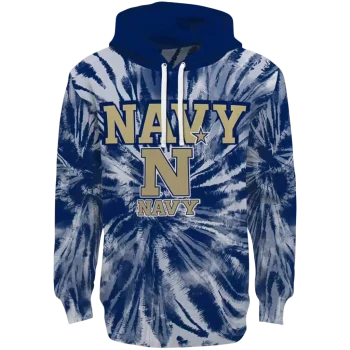 navy midshipmen tie dye pattern blue hoodie best selling