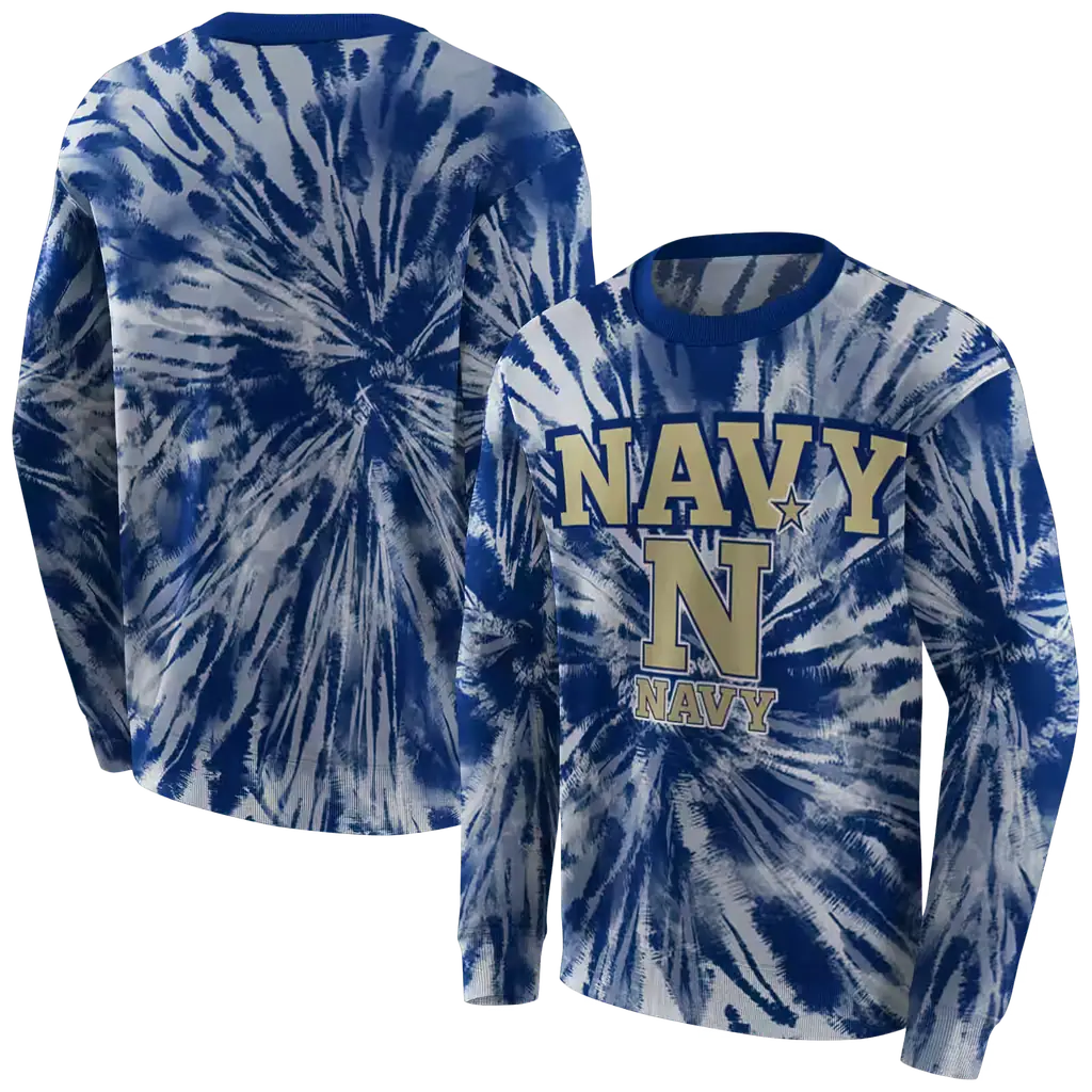 navy midshipmen tie dye pattern blue hoodie premium grade navy midshipmen tie dye pattern blue hoodie premium grade