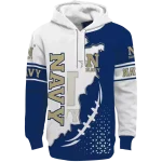 navy midshipmen triangular pattern blue white hoodie best selling