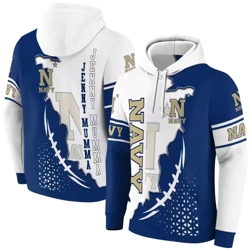 navy midshipmen triangular pattern blue white hoodie fashion forward navy midshipmen triangular pattern blue white hoodie fashion forward