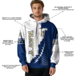 navy midshipmen triangular pattern blue white hoodie best selling
