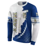 navy midshipmen triangular pattern blue white hoodie best selling