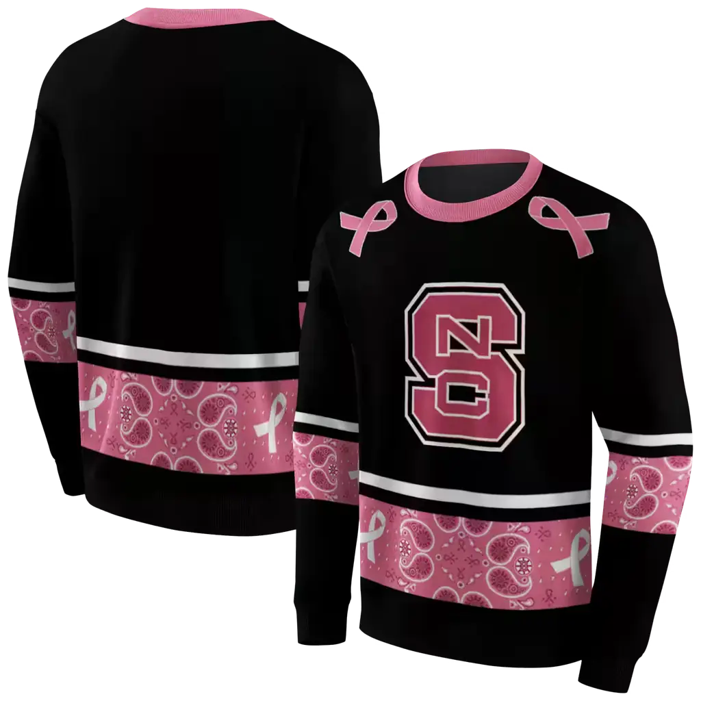 nc state wolfpack awareness ribbon black pink hoodie premium grade nc state wolfpack awareness ribbon black pink hoodie premium grade