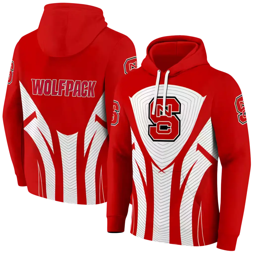 nc state wolfpack concentric lines red black hoodie fashion forward nc state wolfpack concentric lines red black hoodie fashion forward