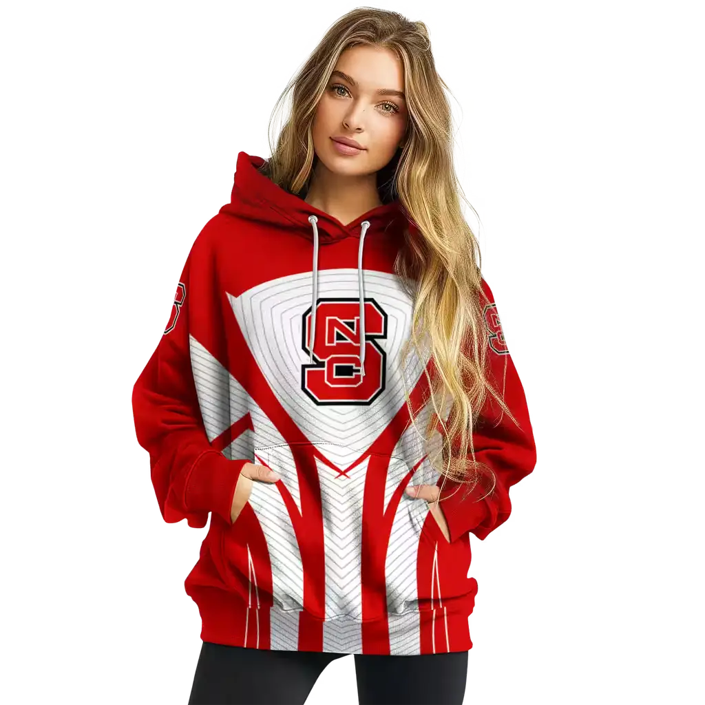 nc state wolfpack concentric lines red black hoodie high quality nc state wolfpack concentric lines red black hoodie high quality