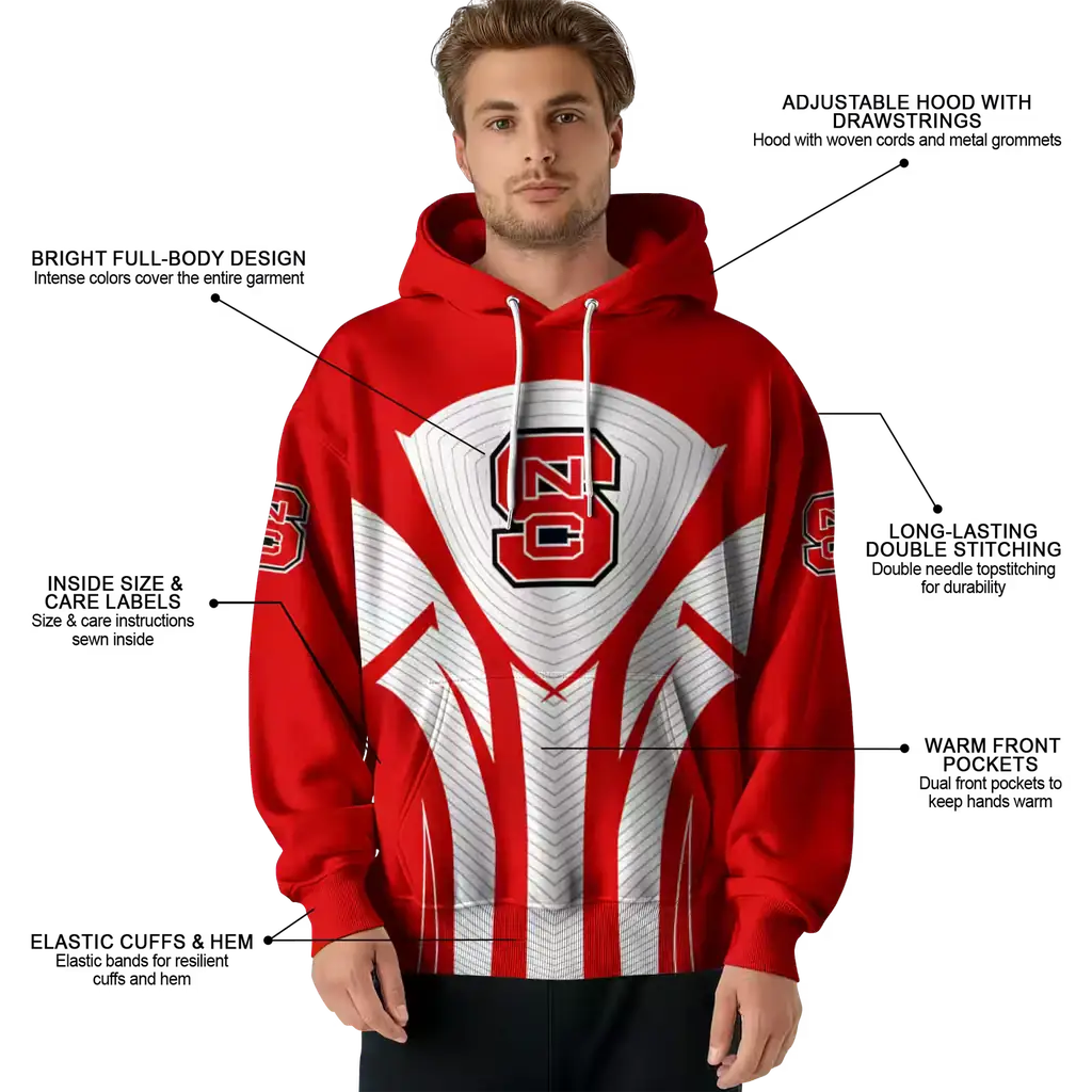 nc state wolfpack concentric lines red black hoodie latest model nc state wolfpack concentric lines red black hoodie latest model