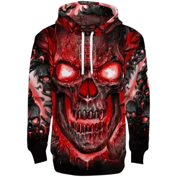 nc state wolfpack demonic skull red black hoodie best selling