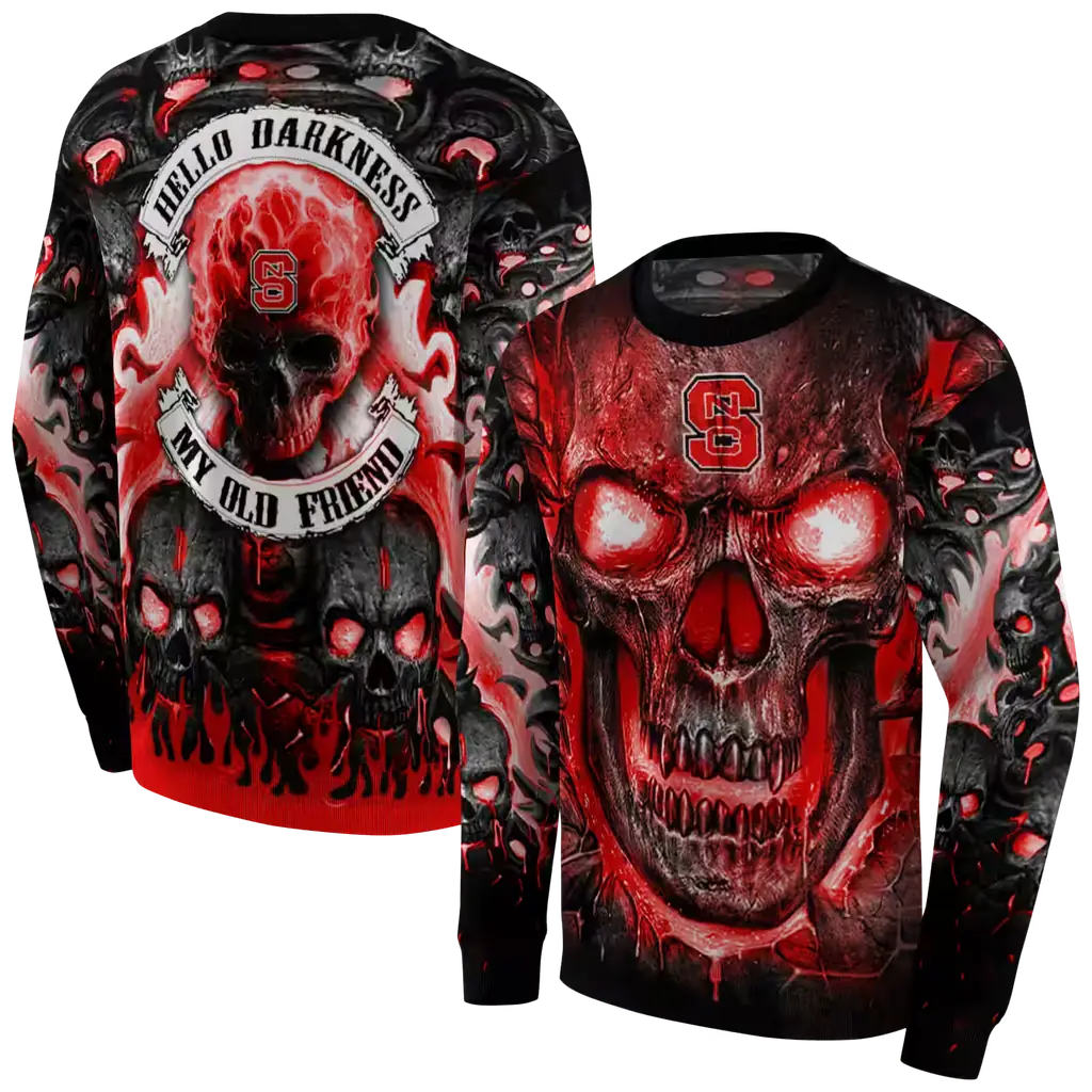 nc state wolfpack demonic skull red black hoodie premium grade nc state wolfpack demonic skull red black hoodie premium grade
