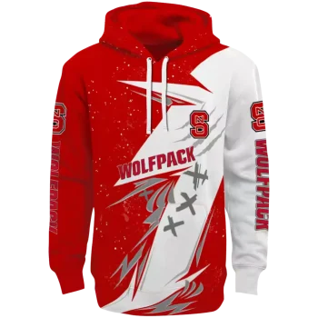 nc state wolfpack dynamic slash red white hoodie best selling