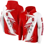 nc state wolfpack dynamic slash red white hoodie best selling