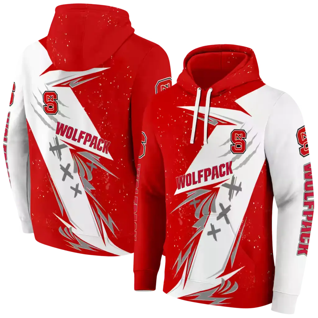 nc state wolfpack dynamic slash red white hoodie fashion forward nc state wolfpack dynamic slash red white hoodie fashion forward