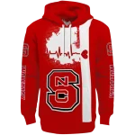 nc state wolfpack football heartbeat red hoodie best selling