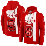 nc state wolfpack football heartbeat red hoodie best selling