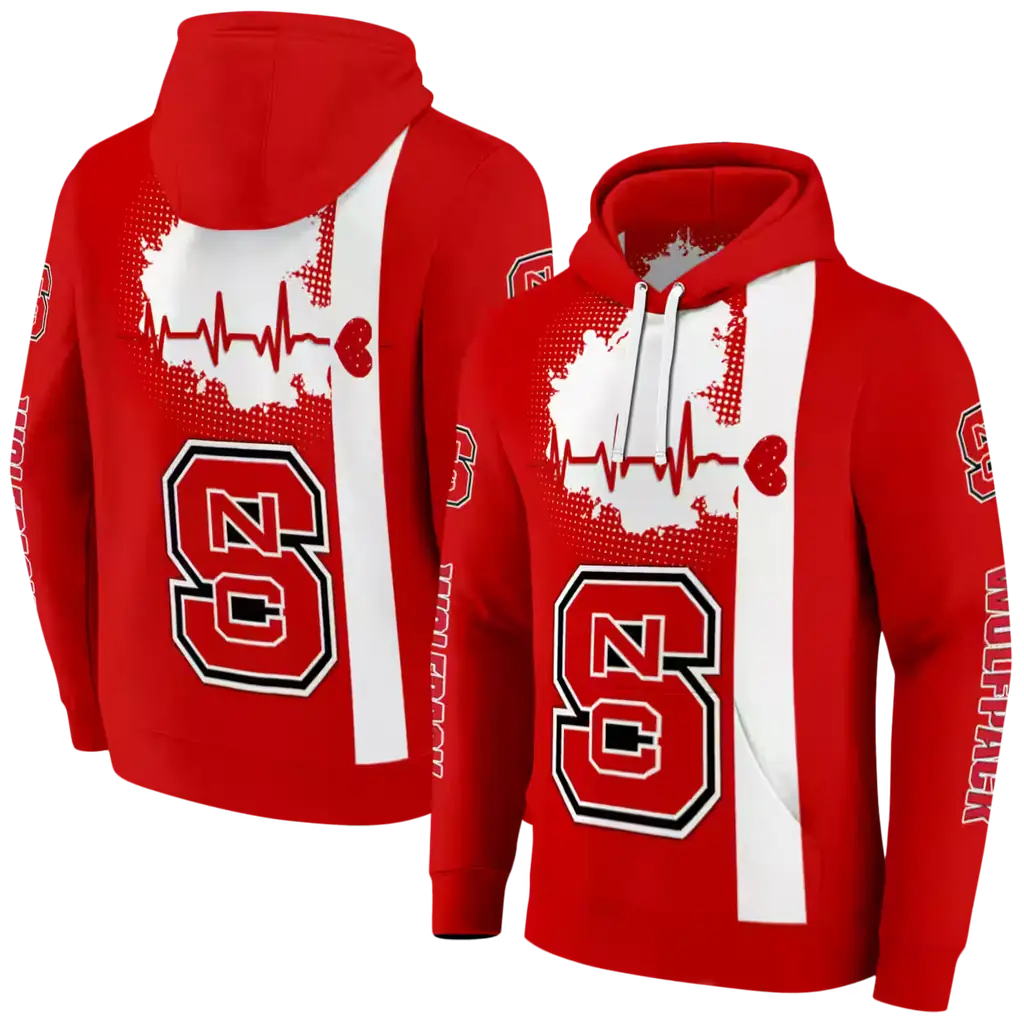 nc state wolfpack football heartbeat red hoodie fashion forward nc state wolfpack football heartbeat red hoodie fashion forward