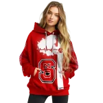 nc state wolfpack football heartbeat red hoodie best selling