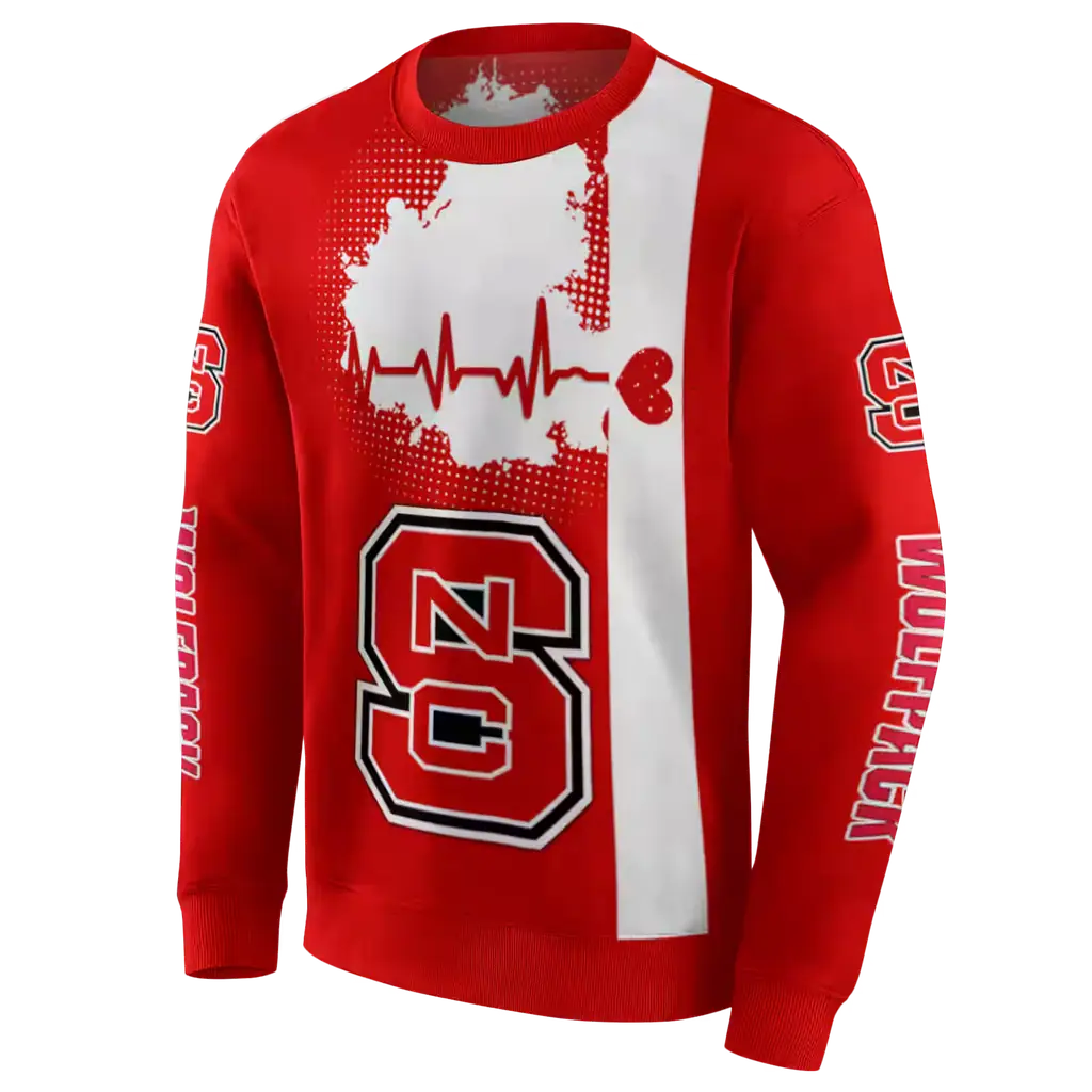 nc state wolfpack football heartbeat red hoodie new arrival nc state wolfpack football heartbeat red hoodie new arrival