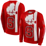 nc state wolfpack football heartbeat red hoodie best selling