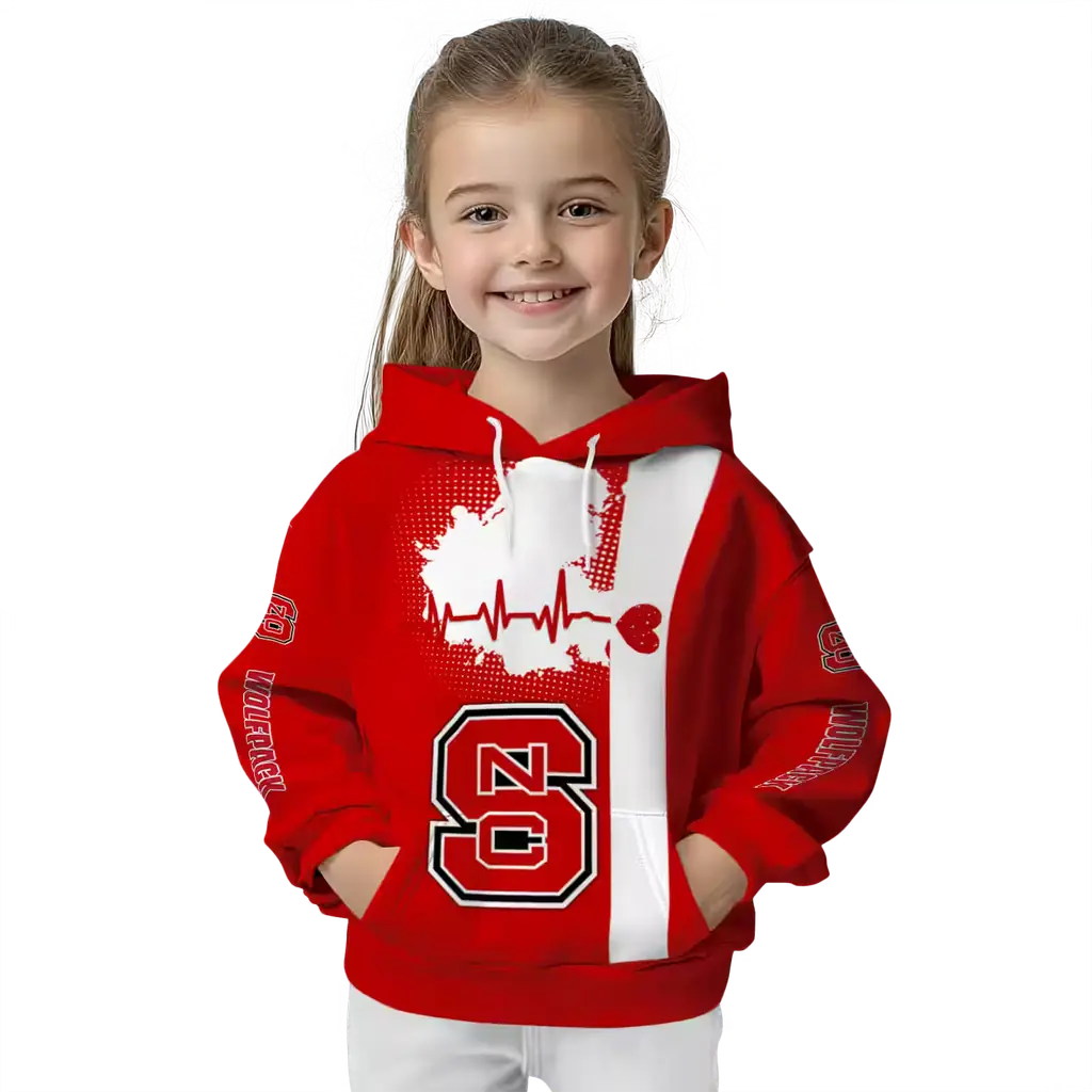 nc state wolfpack football heartbeat red hoodie top rated nc state wolfpack football heartbeat red hoodie top rated