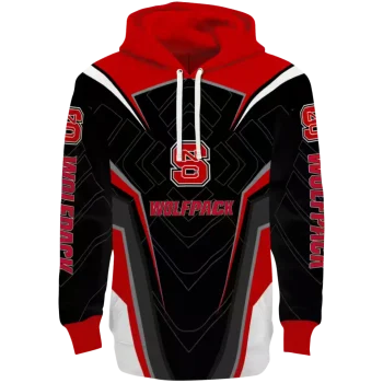 nc state wolfpack futuristic pattern red black hoodie best selling