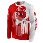 nc state wolfpack graphic punisher red white hoodie best selling