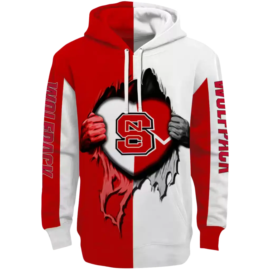 nc state wolfpack heartbeat graphic red hoodie best selling nc state wolfpack heartbeat graphic red hoodie best selling