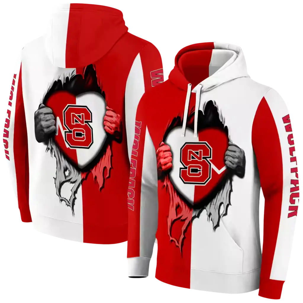 nc state wolfpack heartbeat graphic red hoodie fashion forward nc state wolfpack heartbeat graphic red hoodie fashion forward