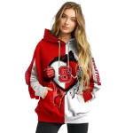 nc state wolfpack heartbeat graphic red hoodie best selling